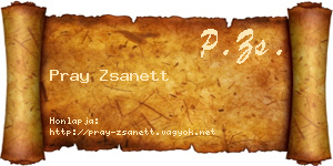 Pray Zsanett névjegykártya