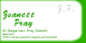 zsanett pray business card